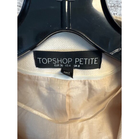 Topshop Petite Cream Blazer Jacket Size 4 - Picture 2 of 4